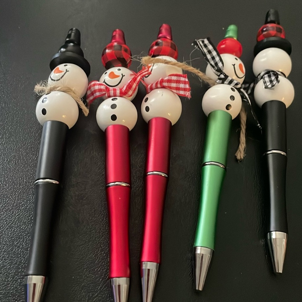 Handcrafted snowmen pens